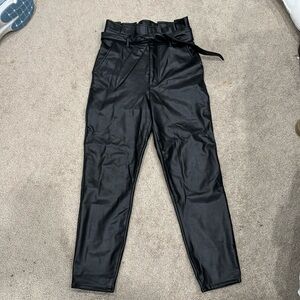 Straight leg leather pants